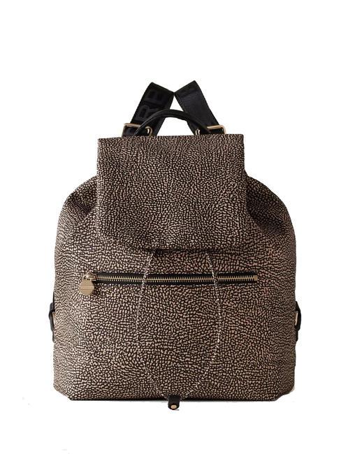 BORBONESE BORBONAIS Sac à dos moyen en tissu gris argile - Sacs pour Femme