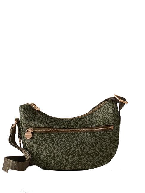 BORBONESE HOBO LUNA MINI ECO LINE Sac d'épaule vert militaire - Sacs pour Femme