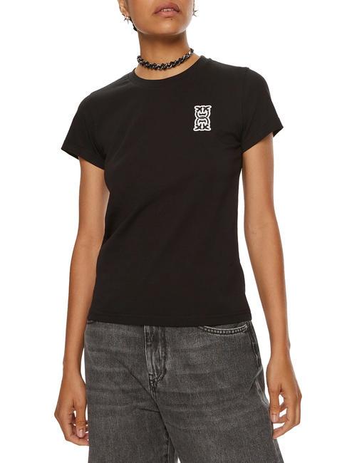 PINKO BUSSOLOTTO  T-shirt en cotton limousine noire - T-shirt