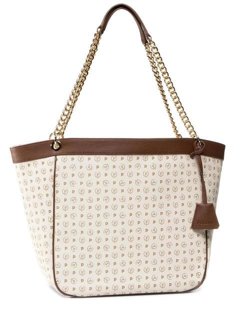 POLLINI HERITAGE Sac bandoulière, transformable ivoire / brun - Sacs pour Femme