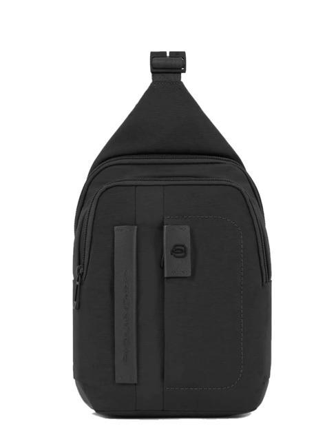 PIQUADRO P16 Sac à dos à une épaule chevron noir - Sacs à dos pour ordinateur portable