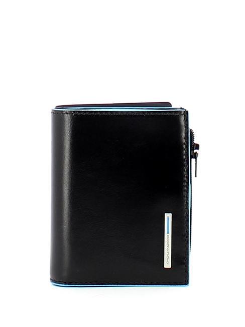 PIQUADRO BLUE SQUARE Porte-monnaie en cuir Noir - Portefeuilles Homme