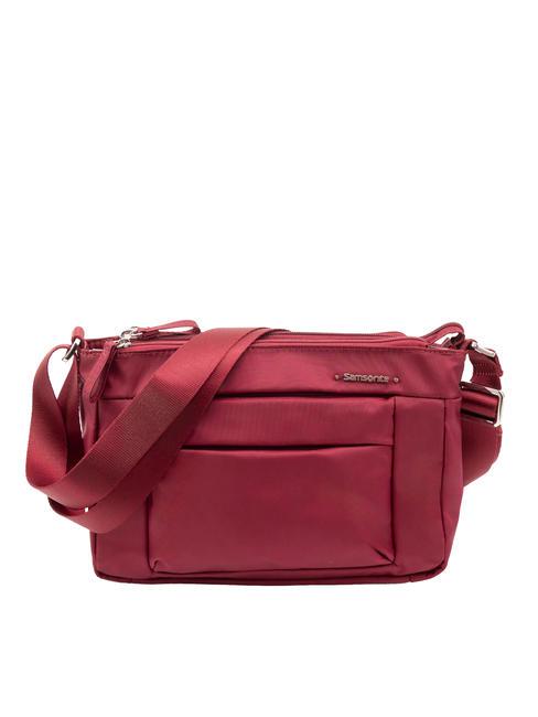 SAMSONITE MOVE 4.0 Petit sac bandoulière 3 zips ROUGE GRENAT - Sacs pour Femme