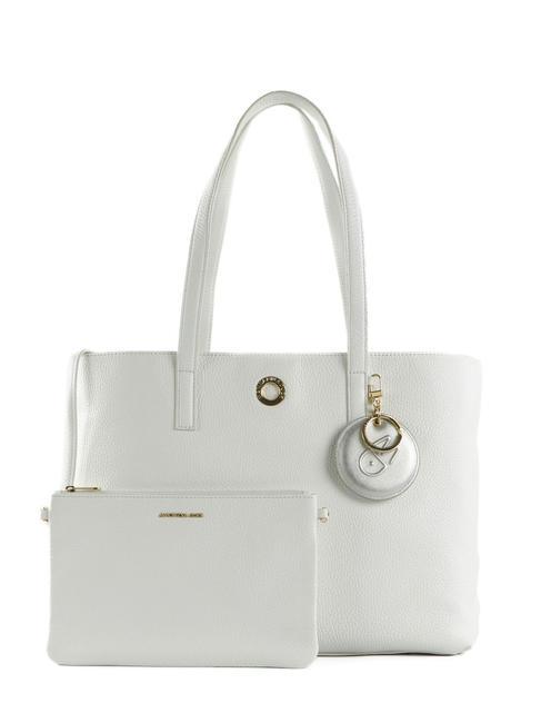 MANDARINA DUCK MELLOW  MELLOW Shopping bag avec sachet, en cuir blanc optique - Sacs pour Femme