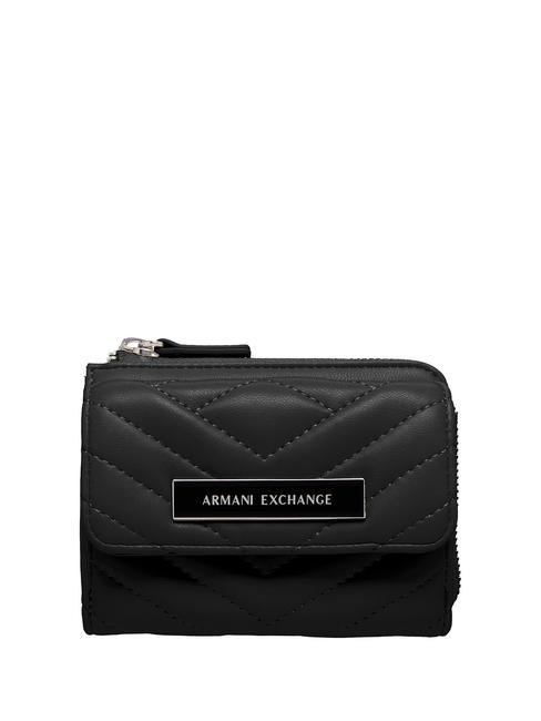 ARMANI EXCHANGE PLAQUE Portefeuille femme Noir - Portefeuilles Femme