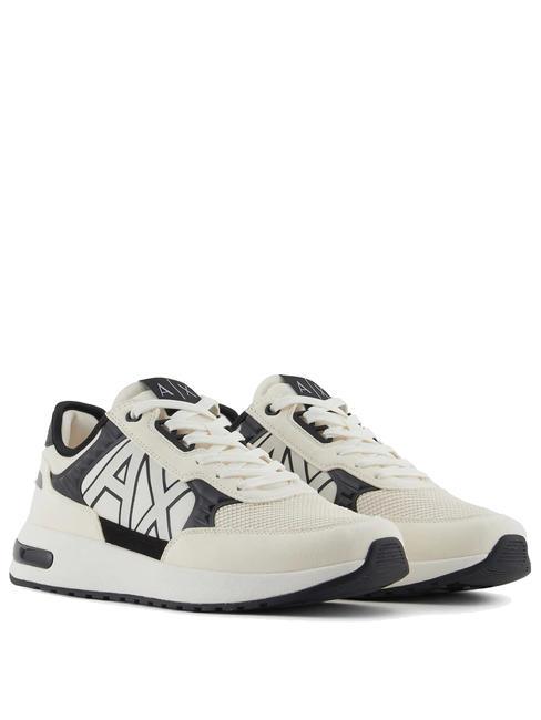 ARMANI EXCHANGE DUSSELDORF Baskets Homme blanc cassé + noir - Chaussures Homme