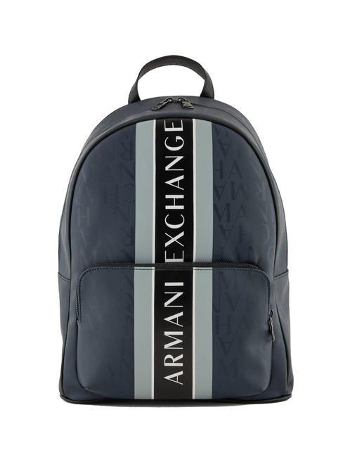 ARMANI EXCHANGE LOGO PRINT Sac à dos pour ordinateur portable 13" bleu marine/gris mirage - Sacs à dos pour ordinateur portable