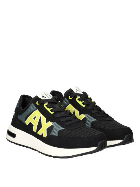 ARMANI EXCHANGE DUSSELDORF Baskets Homme noir + gris + jaune - Chaussures Homme