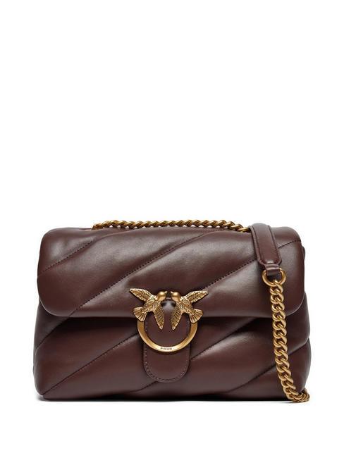 PINKO CLASSIC LOVE PUFF Sac en cuir nappa choco. amaro-or antique - Sacs pour Femme