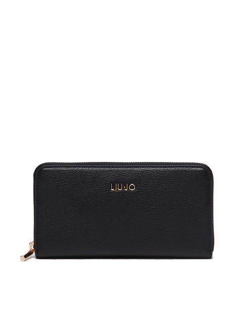 LIUJO EUTHALIA Grand portefeuille zippé autour NOIR - Portefeuilles Femme