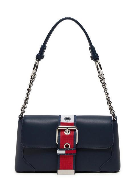 TOMMY HILFIGER TOMMY JEANS IDOL Sac bandoulière avec rabat marine nuit noire - Sacs pour Femme