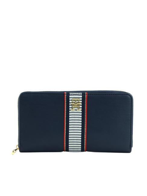 TOMMY HILFIGER FRESH Grand portefeuille zippé autour bleu de l'espace - Portefeuilles Femme