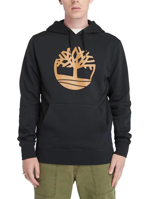 TIMBERLAND TREE LOGO Sweatshirt à capuche noir / botte de blé - Pulls molletonnés