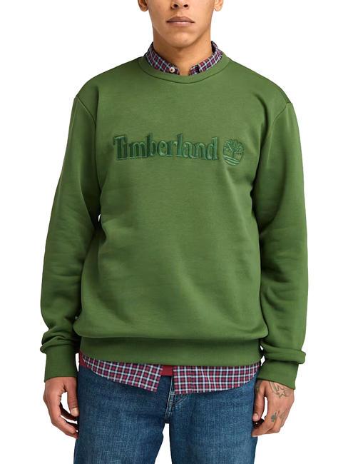 TIMBERLAND EMBROIDERY TONAL Sweat-shirt à col rond noir/vert forêt - Pulls molletonnés