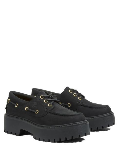 TIMBERLAND BOAT Chaussures bateau en cuir NOIR - Chaussures Femme