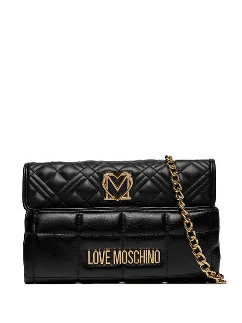 LOVE MOSCHINO QUILTED Chain Mini sac porté épaule Noir - Sacs pour Femme