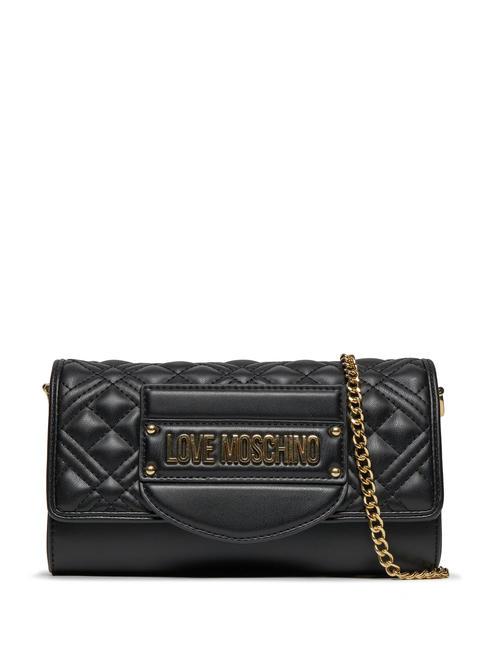 LOVE MOSCHINO QUILTED TAB Mini sac porté épaule Noir - Sacs pour Femme