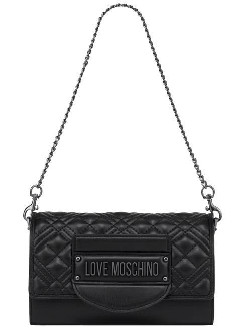 LOVE MOSCHINO QUILTED TAB Mini sac porté épaule Noir - Sacs pour Femme