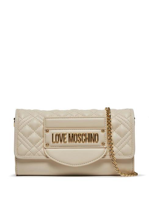 LOVE MOSCHINO QUILTED TAB Mini sac porté épaule Ivoire - Sacs pour Femme