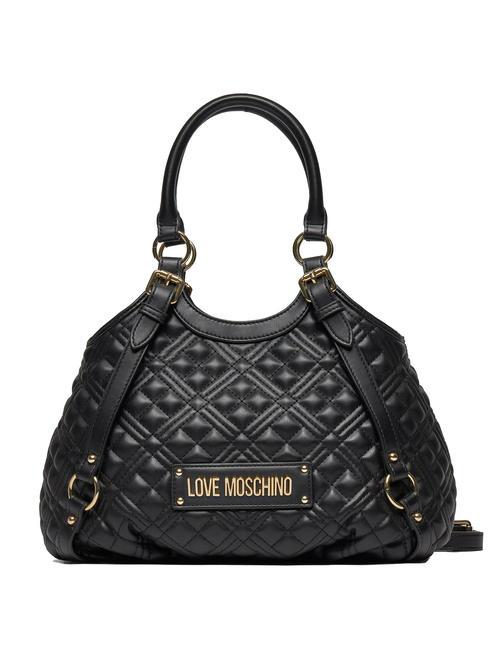 LOVE MOSCHINO QUILTED Gold Sac à main, avec bandoulière Noir - Sacs pour Femme