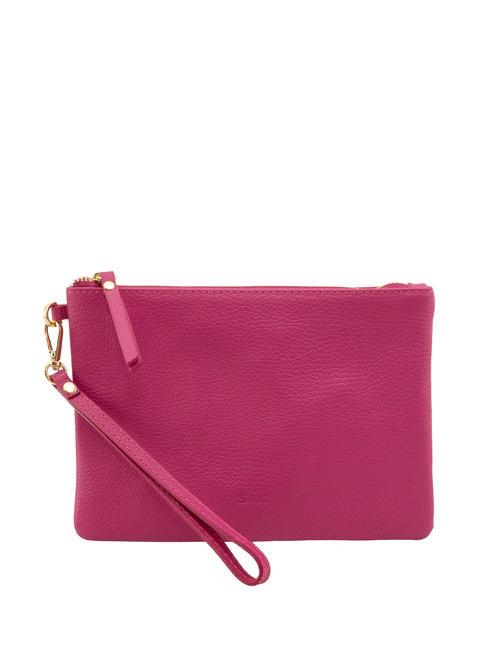 LESAC ROBERTA Pochette en cuir Dollar fuchsia - Sacs pour Femme