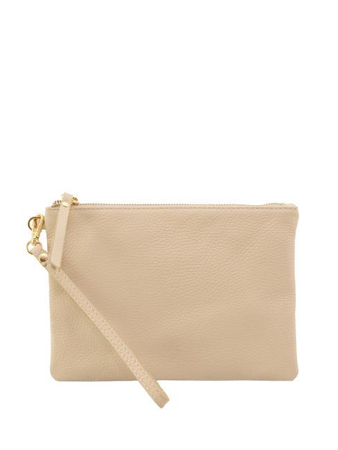 LESAC ROBERTA Pochette en cuir Dollar lait - Sacs pour Femme