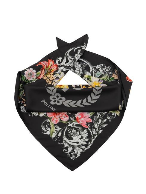 POLLINI FLOWERS TWILL Foulard noir - Écharpes