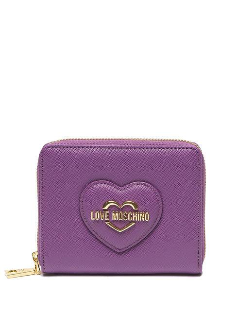 LOVE MOSCHINO BOLD HEART Portefeuille moyen zippé autour alto - Portefeuilles Femme