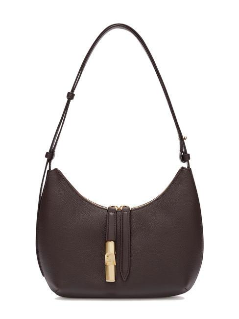 FURLA GOCCIA Sac bandoulière en cuir martelé chocolat - Sacs pour Femme