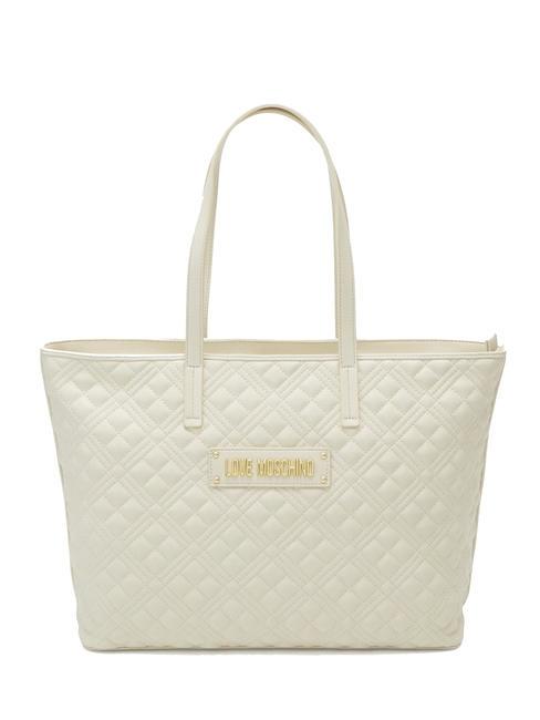 LOVE MOSCHINO QUILTED Sac shopping matelassé Ivoire - Sacs pour Femme