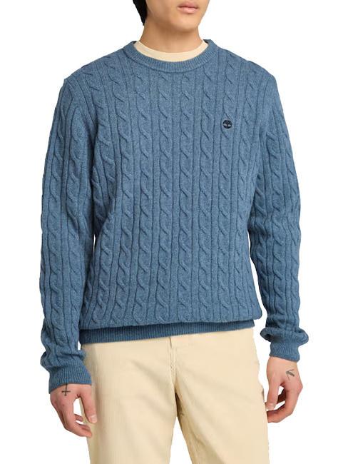 TIMBERLAND P-B LAMBWOOL Pull ras du cou en laine mélangée gris chiné folkstone - Pulls pour hommes