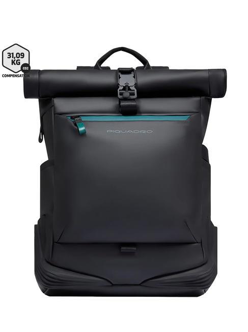 PIQUADRO CORNER SPECIALE GOMMATO Sac à dos roll-top pour ordinateur portable 15,6" Noir - Sacs à dos pour ordinateur portable