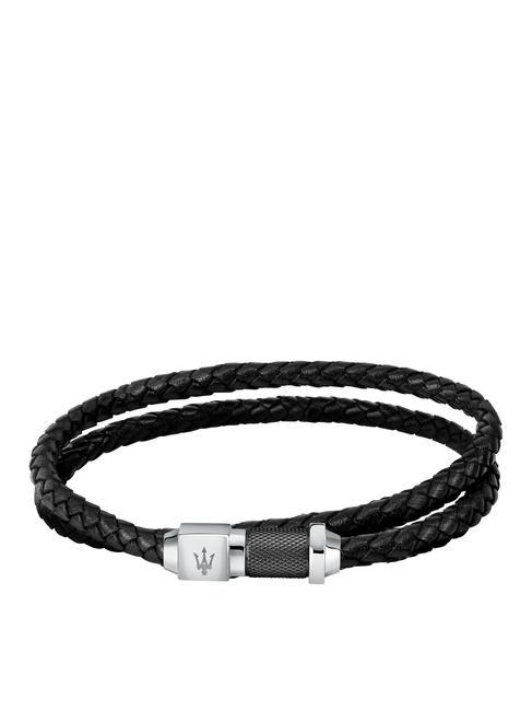 MASERATI RECYCLED LEATHER  Bracelet Noir - Bracelets pour hommes