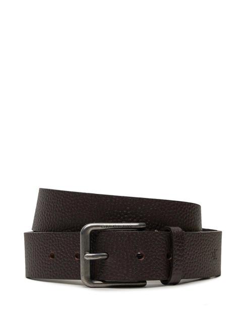 CALVIN KLEIN CK JEANS CLASSIC  Ceinture en cuir réglable brun amer - Ceintures