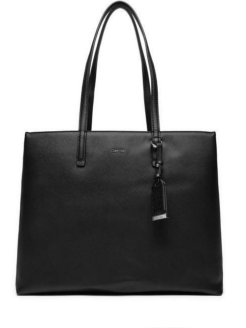 CALVIN KLEIN MUST Cabas épaule pu monogramme noir - Sacs pour Femme