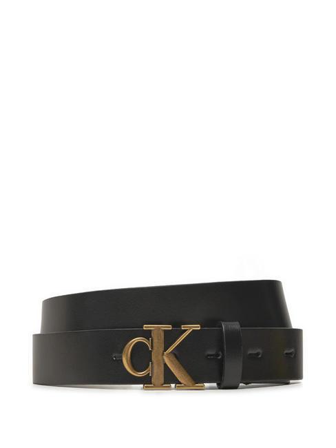 CALVIN KLEIN CK JEANS MONOGRAM  Ceinture en cuir pvh noir - Ceintures