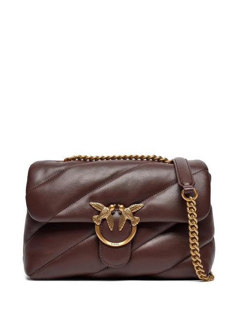 PINKO MINI LOVE BAG Sac en nappa choco. amaro-or antique - Sacs pour Femme