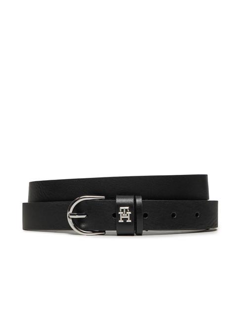 TOMMY HILFIGER ESSENTIAL EFFORTLESS Ceinture en cuir raccourcissable le noir - Ceintures