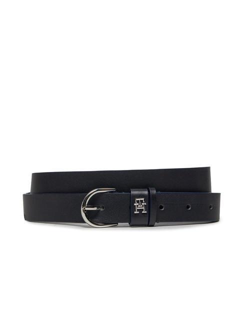 TOMMY HILFIGER ESSENTIAL EFFORTLESS Ceinture en cuir raccourcissable bleu de l'espace - Ceintures