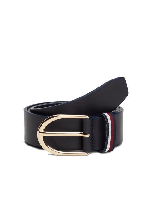 TOMMY HILFIGER CORPORATE Ceinture en cuir bleu de l'espace - Ceintures