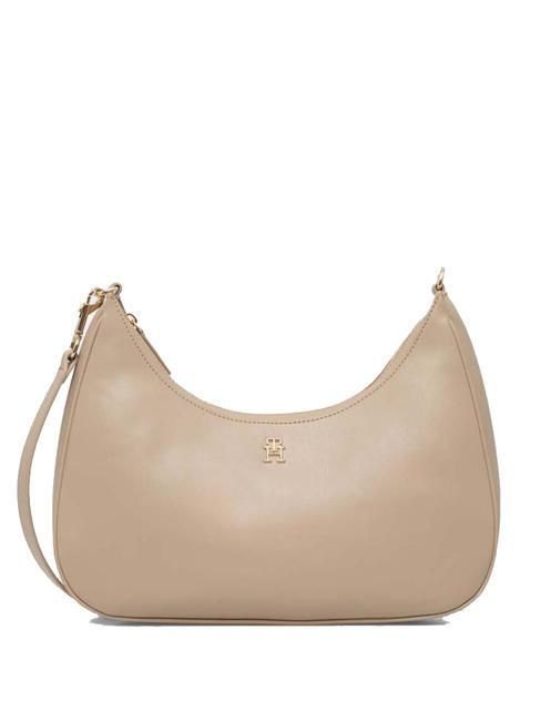 TOMMY HILFIGER REFINED Sac hobo porté épaule beige - Sacs pour Femme