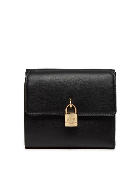 ARMANI EXCHANGE A|X PADLOCK Mini portefeuille Noir - Portefeuilles Femme