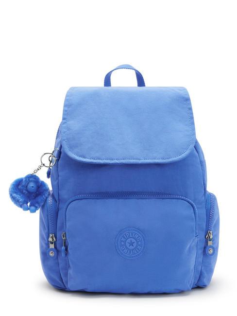 KIPLING CITY ZIP S Sac à dos avec rabat bleu havane - Sacs pour Femme