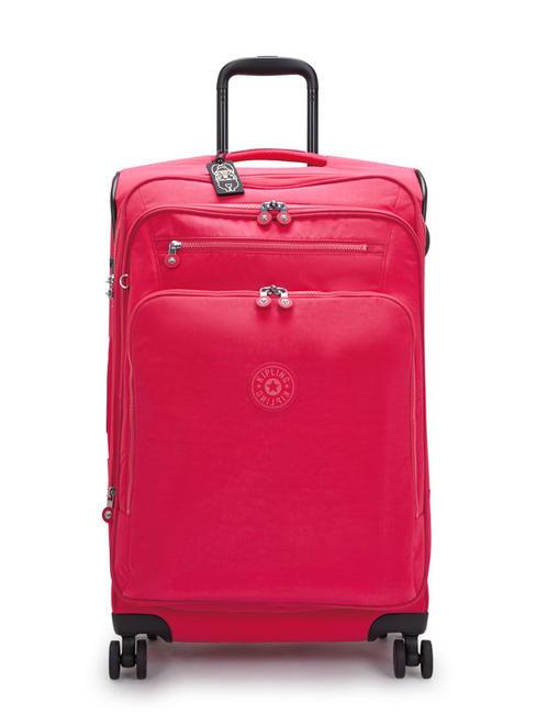 KIPLING NEW YOURI SPIN M Chariot de taille moyenne confettis roses - Valises Semi-rigides