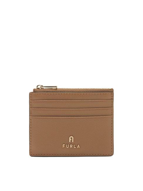 FURLA CAMELIA Porte-cartes / porte-monnaie en cuir désert - Portefeuilles Femme