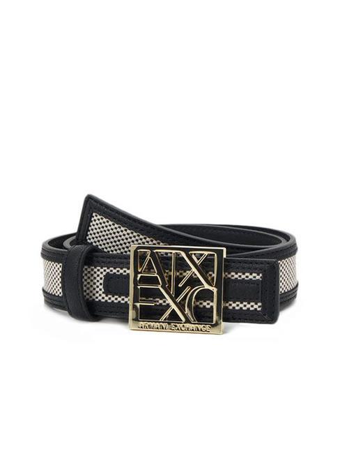 ARMANI EXCHANGE A|X BUCKLE Ceinture avec empiècement en toile Noir - Ceintures