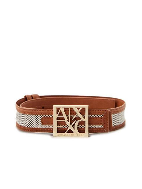 ARMANI EXCHANGE A|X BUCKLE Ceinture avec empiècement en toile PEROU / CUIR - Ceintures