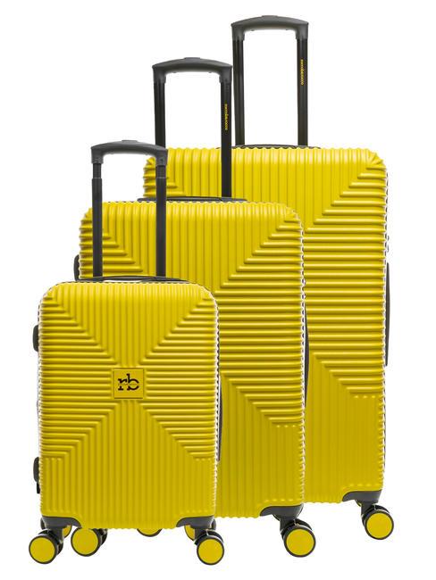 ROCCOBAROCCO ADVENTURE Ensemble de 3 cabines trolley, moyen, grand jaune - Ensemble Valises