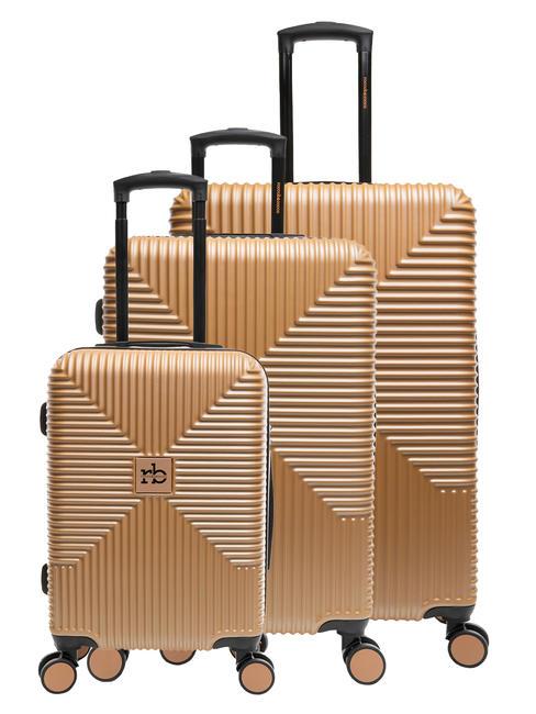 ROCCOBAROCCO TAKEOFF Ensemble de 3 cabines trolley, moyen, grand or - Ensemble Valises