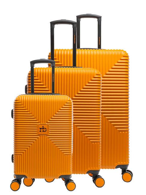 ROCCOBAROCCO ADVENTURE Ensemble de 3 cabines trolley, moyen, grand orange - Ensemble Valises